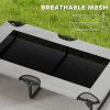 PawHut Raised Dog Bed, Portable Elevated Pet Cot with Breathable Mesh for Indoor Outdoor, for Large Dogs, 107 x 61 x 20 cm, Light Grey