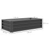 Outsunny 216L Rectangle Raised Garden Bed Box with Weatherized Steel Frame for Vegetables, Flowers and Herbs, 120 x 60 x 30.5cm, Light Grey