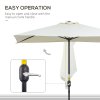 Outsunny Balcony Half Parasol Semi Round Umbrella Patio Crank Handle (2.3 m, Beige)- NO BASE INCLUDED