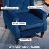 HOMCOM Retro Accent Chair, Velvet Wingback Armchair with Wood Frame Button Tufted Design for Living Room Bedroom, Blue