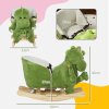 AIYAPLAY Baby Rocking Horse, Plush Ride on Dinosaur Seat with Safety Belt, 32 Songs, Wood Base, Hand Puppet