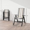 Outsunny Rattan Folding Chair Outdoor Set of 2, 5-Position Adjustable Wicker Garden Dining Chair with High Backrest, Wide Armrest, for Patio, Terrace, Balcony, Black