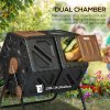 Outsunny Dual Chamber Garden Compost Bin, 130L Rotating Composter, Compost Maker with Ventilation Openings and Steel Legs, Dark Brown and Black