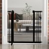 PawHut Pressure Fit Dog Stair Gate No Drilling Safety Gate Auto Close for Doorways, Hallways, 74-87cm Adjustable, 78cm Tall, Black