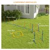 PawHut Dog Agility Equipment Set, 8 Piece Outdoor Agility Kit w/ Weave Poles, Adjustable High Jump Ring, Hurdle, Pause Box, Tennis Balls, Whistle, Training Shorts, Carrying Bag, for Dogs - Orange