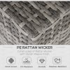 Outsunny Armless Rattan Garden Chair, Outdoor Rattan Chair with Cushions, PE Wicker Garden Furniture with Steel Frame, Adjustable Footpads for Garden, Terrace, Light Grey