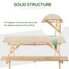 Outsunny 6 Seater Wooden Picnic Table Bench for Outdoor Garden or Patio with Parasol Cutout 150 cm Natural Wood Finish
