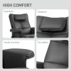 HOMCOM Massage Recliner Chair with Footstool, Upholstered Armchair with Adjustable Backrest, Remote Control, Hidden Storage and Charger for Living Room, Bedroom, Black