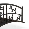 Outsunny 1.2M Metal Garden Bridge with Safety Railings, Arc Footbridge with Vine Pattern, Classic Retro Small Decorative Pond Bridge for Creeks Streams Borders, Black