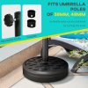 Outsunny 18kg Concrete Parasol Base with Rattan Effect, Heavy Duty Round Umbrella Stand, 45cm Dia. Patio Market Table Garden Parasol Stand for 38mm, 48mm Poles, Black