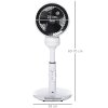 HOMCOM 9'' Air Circulator Fan 3 Speed 3 Mode, 70° Oscillation 90° Vertical Tilt, Remote Controller, for Living Room, Bedroom, Office, Black and White