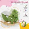 AIYAPLAY Baby Rocking Horse, Plush Ride on Dinosaur Seat with Safety Belt, 32 Songs, Wood Base, Hand Puppet