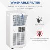 HOMCOM 7000 BTU Portable Air Conditioner for Cooling Dehumidifier Fan, Air Conditioning Unit for Room up to 26m², with Remote, 24H Timer, Window Mount Kit, R290, A Energy Efficiency, 785W