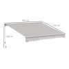Outsunny 3.5 x 2.5m Electric Garden Door Awning Half Cassette Outdoor Retractable Canopy Patio Shelter w/ Remote Controller Cream White