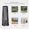 Outsunny Garden Rattan Lamp, 61 cm Tall Solar Rattan Floor Lamp, Solar Garden Light with Auto On/Off LED Light, IP44 Waterproof for Outdoor, Porch, Pathway, Terrace, Black