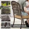 Outsunny 5 Pieces Cast Aluminium Garden Dining Set, 4 Seater Garden Table and Chairs with Parasol Hole, Outdoor Garden Furniture Set with Cushions for Patio, Bronze Tone