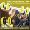 HOMCOM 20KGS 2-In-1 Dumbbell & Barbell Adjustable Set Strength Muscle Exercise Fitness Plate Bar Clamp Rod Home Gym Sports Area, Yellow