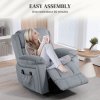 HOMCOM Power Lift Riser and Recliner Chair with Vibration Massage and Heat, Leathaire Fabric Electric Lift Chair for Elderly with Remote Controllers, Side Pocket, Pocket Spring, Grey