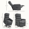 HOMCOM Power Lift Recliner Armchair, Electric Lift Chair for Elderly, Fabric Riser and Reclining Chair with Remote Control, Side Pockets, Extended Footrest, for Living Room, Dark Grey