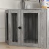 PawHut Dog Crate Furniture, Side Table Dog Kennel with Cushion, Large Door, for Large Dogs - Grey