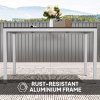 Outsunny Garden Dining Table for 4-6, 120 x 70 cm Outdoor Patio Table with Rust-Resistant Aluminium Frame, Easy Maintenance Slatted Top for Patio, Terrace, Balcony, Black