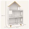 ZONEKIZ Toy Storage Shelf, 3 Tier Children Bookcase, Kids Bookshelf with Six Cubes, for Playroom, Nursery, Bedroom, Kids Room - White