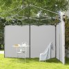 Outsunny Gazebo Side Panels with Zipped Doors, for 3x3 m or 3x6 m Pop Up Gazebo, 2 Pack Sides Replacement, Light Grey
