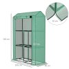 Outsunny 3 Tier Mini Greenhouse with Reinforced PE Cover, Portable Small Greenhouse with Roll-Up Door, 100 x 40 x 150cm, Green