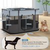 PawHut Dog Pen, Pet Playpen, Portable Foldable Dog Cat Playpen Soft Pet Cage with Storage Bag for Puppies, Rabbits, Kittens, Guinea Pigs, 94 x 74 x 60cm - Grey