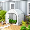Outsunny Mini Pop Up Greenhouse with Reinforced PE Cover, Foldable Small Greenhouse with Zipper Door for Indoor Outdoor, 150 x 148 x 148 cm, White
