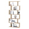 HOMCOM Bookcase, 6 Tier Shelf S Shaped Bookshelf, Storage Unit, Display Shelf for Living Room, Bedroom, Home Office, Plant