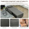 HOMCOM 4-in-1 Sofa Bed, Convertible Sleeper Chair Bed with Adjustable Backrest, Fabric Pull Out Chaise Lounge with Pockets for Living Room, Bedroom, Home Office, Small Space, Charcoal Grey