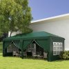 Outsunny 3 x 6 m Pop Up Gazebo with Sides and Windows, Height Adjustable Wedding Camping Party Tent Canopy Marquee with Storage Bag for Garden, Event, Green