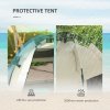 Outsunny Pop Up Tent Beach Tent for 2-3 Person, UPF15+ Easy Set Up Sun Shelter with Extended Floor, Sandbags, Mesh Windows and Carry Bag, Khaki