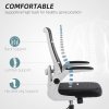 HOMCOM Executive Office Chair, Ergonomic Mesh High Back Desk Chair with Flip-up Armrest, Adjustable Lumbar Support, Black