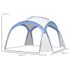 Outsunny 3.5 x 3.5M 6-8 Person Camping Gazebo, Outdoor Event Shelter Dome Tent Garden Sun Shelter Patio Spire Arc Pavilion Camp Sun Shade, Light Blue