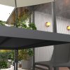Outsunny 145cm Garden Table, Rectangle Outdoor Dining Table for 6 People, with Steel Legs and Slatted Aluminium Top, for Balcony, Lawn, Dark Grey