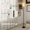 HOMCOM Floor Lamp for Living Room, 3D Printed Modern Standing Lamp with Flowing Curved Shade & Foot Switch, Minimalist Tall Pole Lampshade for Bedroom, Office, E27 Holder without Bulb (25W Max), White