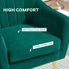 HOMCOM Velvet Tub chair, Luxury Accent Chair with Golden Metal Leg, Comfy Upholstered Armchair with Thick Padded Seat for Living Room