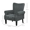 HOMCOM Armchair, Upholstered Modern Accent Chair with High Back, Rolled Arms and Wood Legs, Soft Thick Padded Living Room Chair