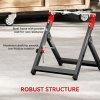 HOMCOM Foldable Motorcycle Wheel Balancer Truing Stand with Spoke Wrench, Steel Bike Tyre Rim Balancing Stand with Aluminium Shaft, Fits Wheels up to 23