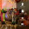 Outsunny Life Size Stackable Halloween Animated Clown with Red Light Up Eyes, Sound Activated Scary Halloween Decorations, Battery Operated, Indoor Party Props