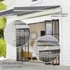 Outsunny 2.5m x 2m Retractable Awning, DIY Garden Awning Canopy, Anti-UV Sun Shade Shelter with Aluminium Frame and Crank Handle, Dark Grey