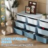HOMCOM Kids Storage Units with 9 Drawers 3 Tier Chest Vertical Dresser Tower Toy Organiser for Nursery Playroom Kindergarten Blue