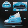 AIYAPLAY Kids Bumper Car, 360 Rotation 12V Waltz Car, Battery Powered Ride-On Toy with Remote Control, Dual Joystick, Music, USB, LED Lights, Horn, for Ages 1.5-5 Years, Blue