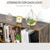 HOMCOM 3-Tier Bookcase, Storage Shelf Unit with Open Compartments, for Living Room, Bedroom, Office, Divider, 97.5 x 30 x 100 cm, Rustic Brown