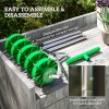 Outsunny Rolling Lawn Aerator, Manual Grass Spike Roller, Heavy Duty Garden Aerator with 3 Piece Detachable Handle and T-bar Grip, Outdoor Garden Lawn Tool, Dark Green