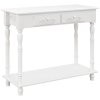 HOMCOM Console Table Modern Sofa Side Desk with Storage Shelves Drawers for Living Room Entryway Bedroom White