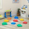 AIYAPLAY Balance Stepping Stones for Kids, 9-Piece River Stones with Non-Slip Bottom, Indoor Outdoor Sensory Obstacle Course for Ages 3-8 Years, Multicoloured