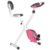 HOMCOM Folding Exercise Bike, Fitness Bicycle Indoor Trainer, 8-Level Magnetic Resistance Adjustable, with LCD Monitor, Pulse Sensor, Pink